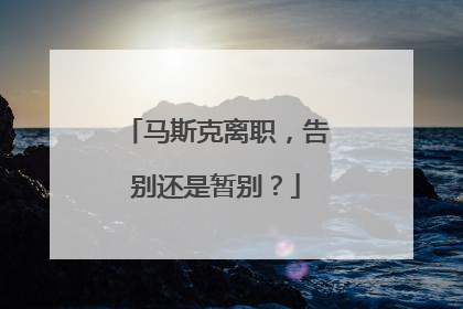 马斯克离职，告别还是暂别？