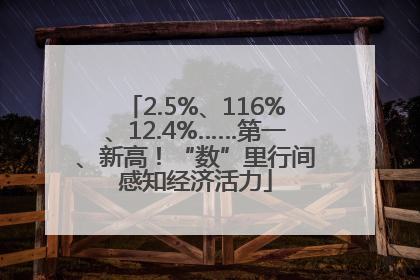 2.5%、116%、12.4%……第一、新高！“数”里行间感知经济活力