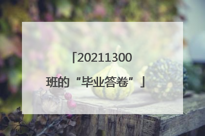 20211300班的“毕业答卷”