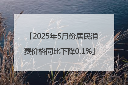 2025年5月份居民消费价格同比下降0.1%