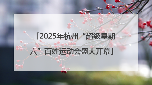 2025年杭州“超级星期六”百姓运动会盛大开幕
