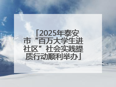 2025年泰安市“百万大学生进社区”社会实践提质行动顺利举办