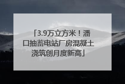 3.9万立方米！潘口抽蓄电站厂房混凝土浇筑创月度新高